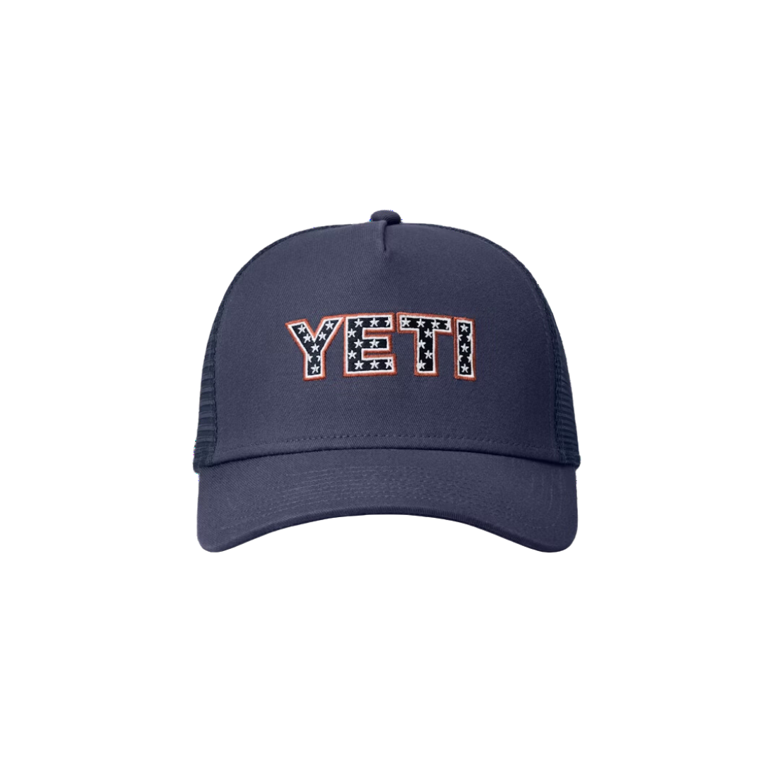 Yeti Men's Star Badge Pro Trucker Blue Cap
