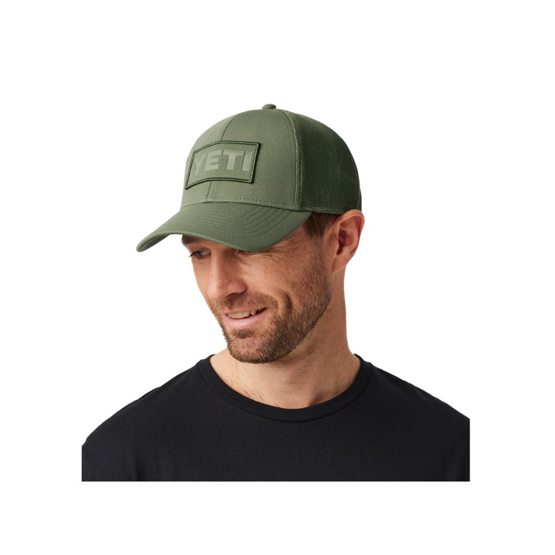 Yeti Men's Logo Patch Low Pro Trucker Olive Cap - Quality Western Yeti Men's Logo Patch Low Pro Trucker Olive Cap - Quality Western