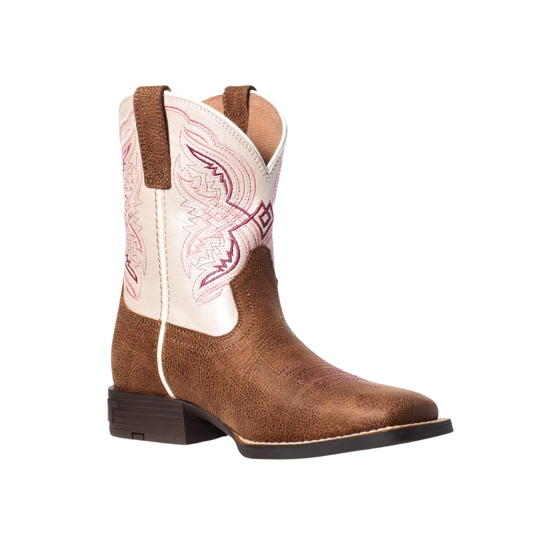 Ariat Youth Girl'd Double Kicker Western Light Brown Boots