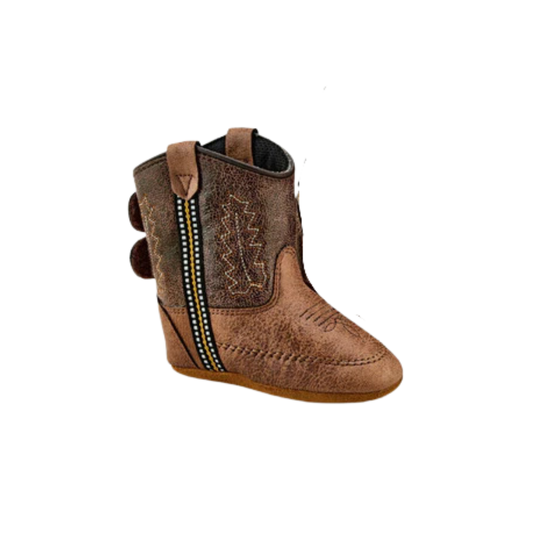 Old West Infant Boy's Faux Leather Western Cowboy Brown Boots