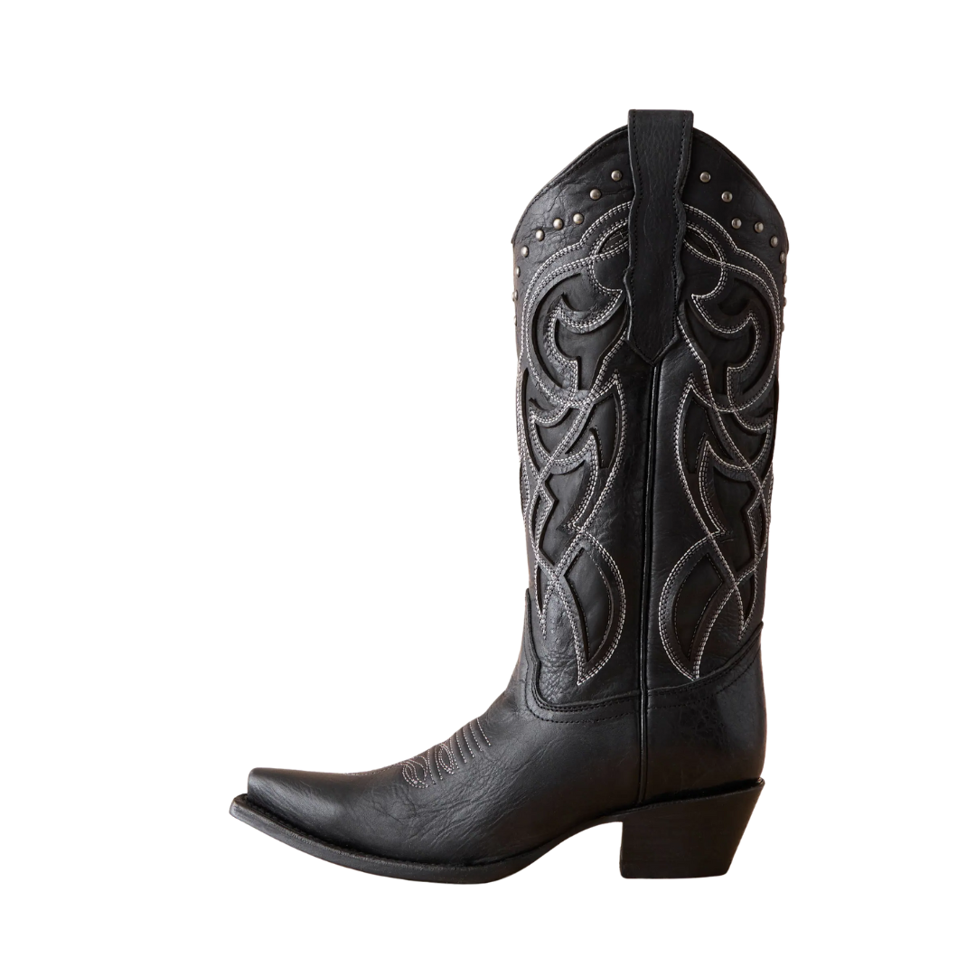 Circle G Women's Studded Leather Black Boots