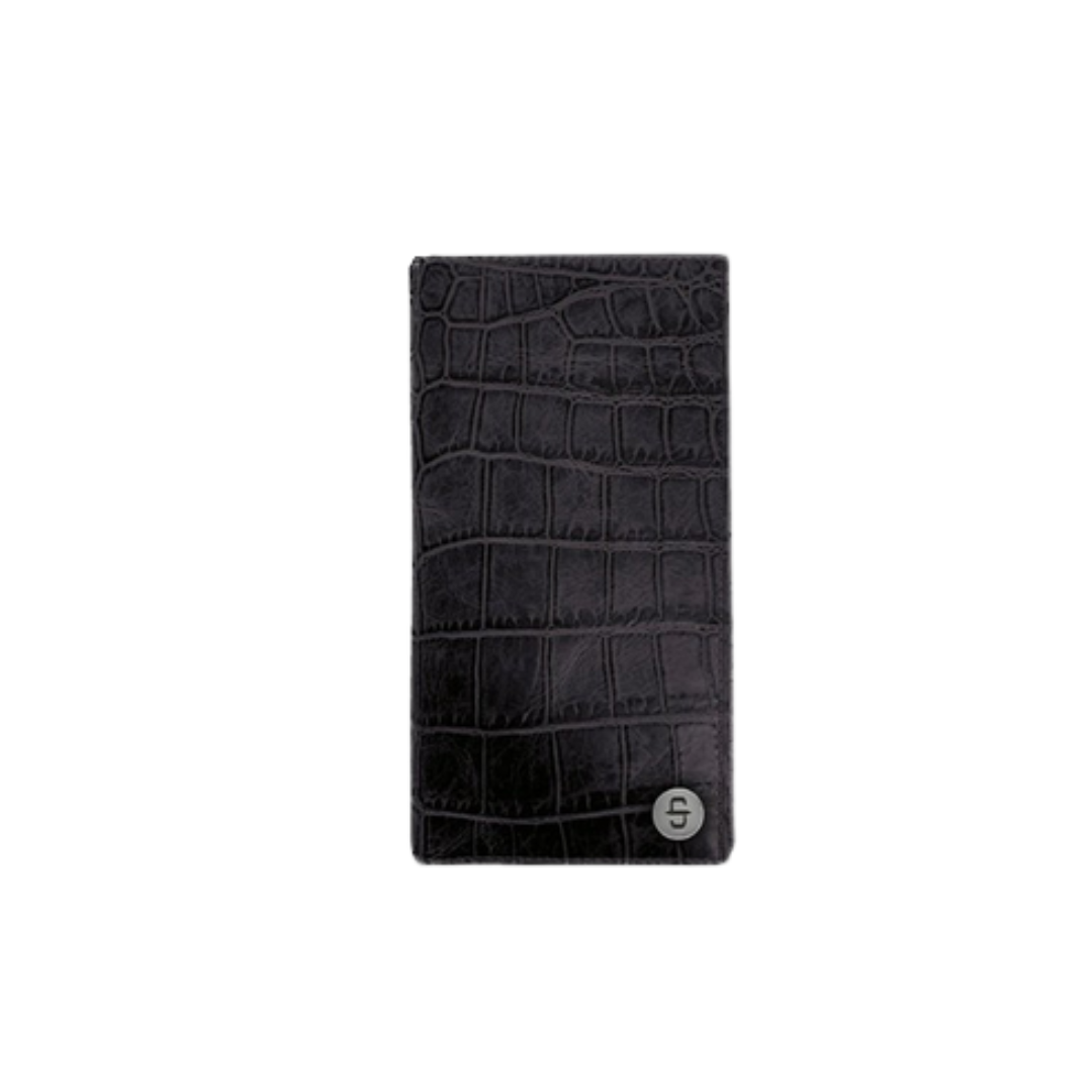 Stetson Men's Crocodile Checkbook Black Wallet