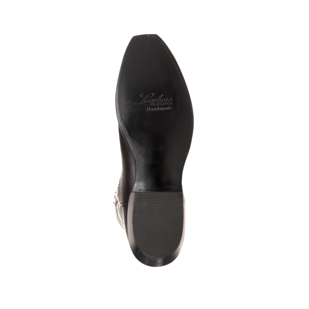 Lucchese Men's Brush Narrow Square Cherry Black Boots