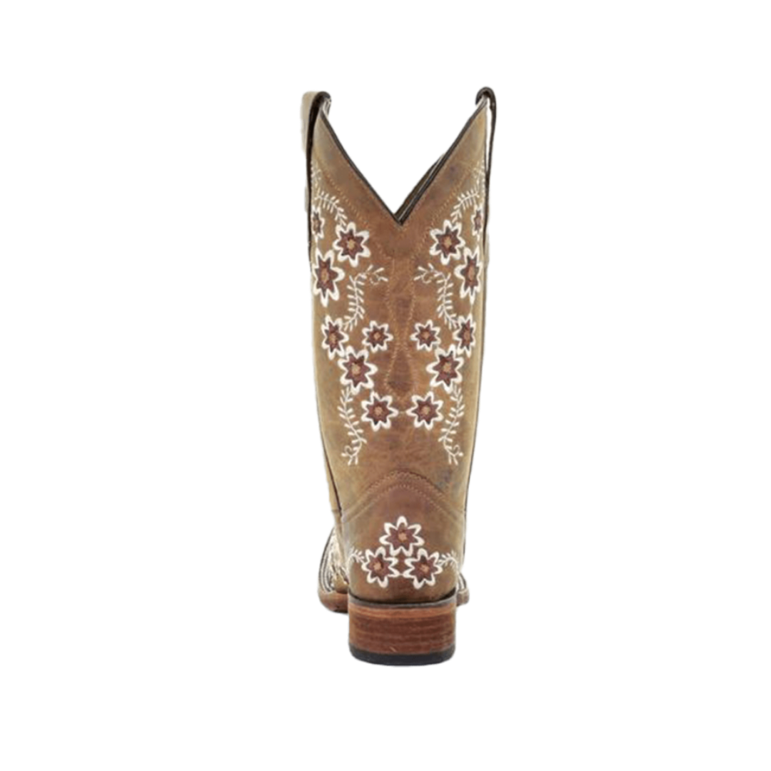 Corral Women's Floral Embroidery Square Tan Boots