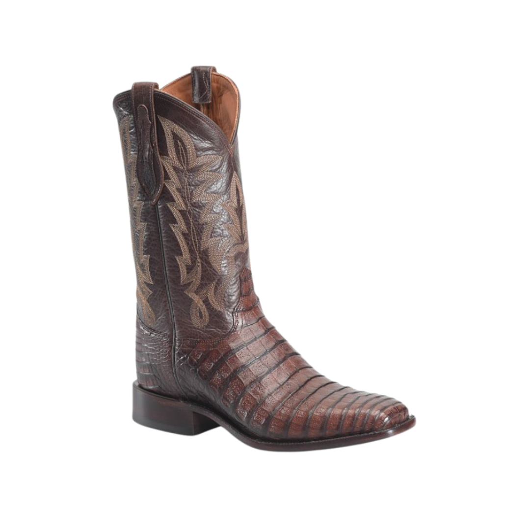 Justin Men's Panama 12 Caiman Chocolate Boots