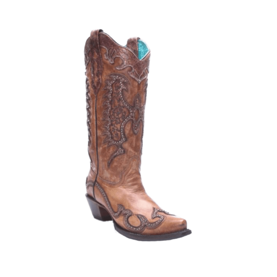 Corral Women's Embroidered Snip Brown Boots