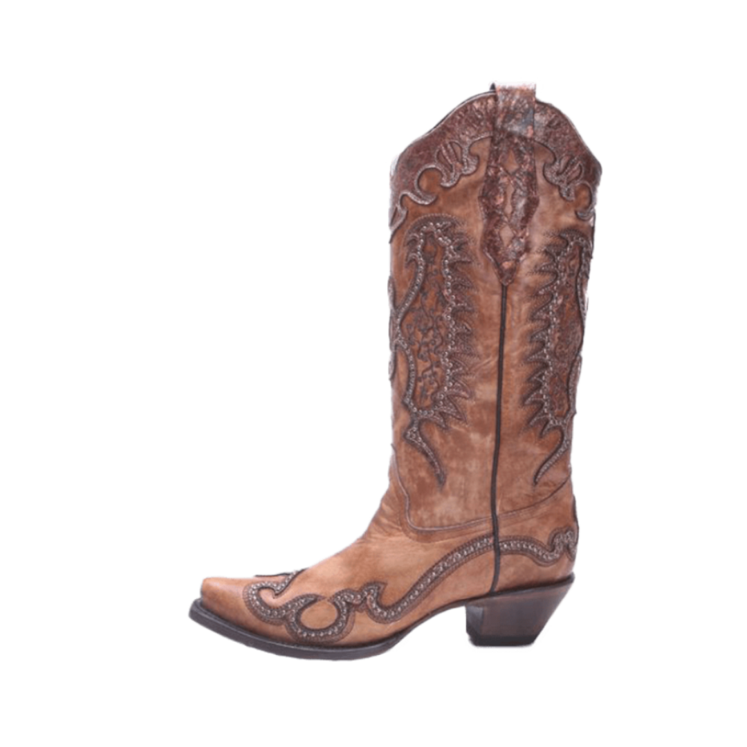 Corral Women's Embroidered Snip Brown Boots