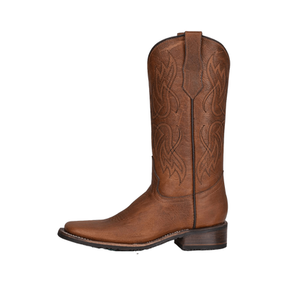 Circle Women's Honey Tan Embroidered Leather Western Boots