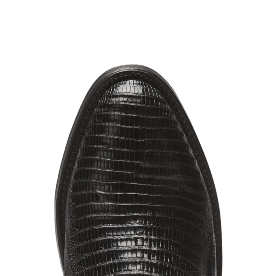 Tony Lama Men's Lizard Skin Cowboy Black Boots