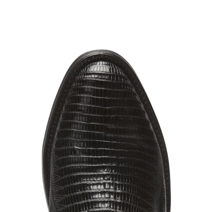 Tony Lama Men's Lizard Skin Cowboy Black Boots