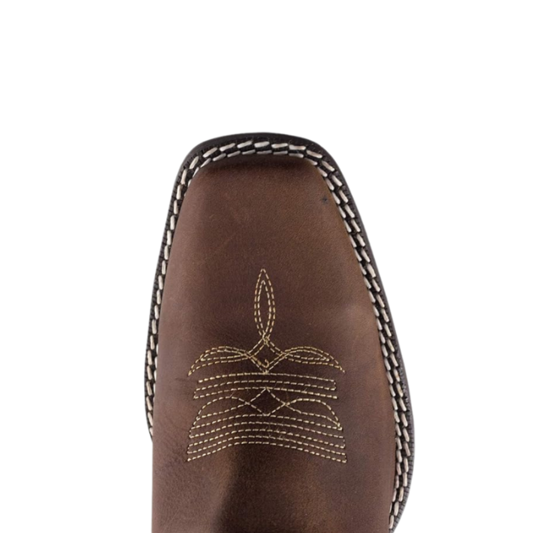 Pecos Bill Women's Square Leather Brown Boots