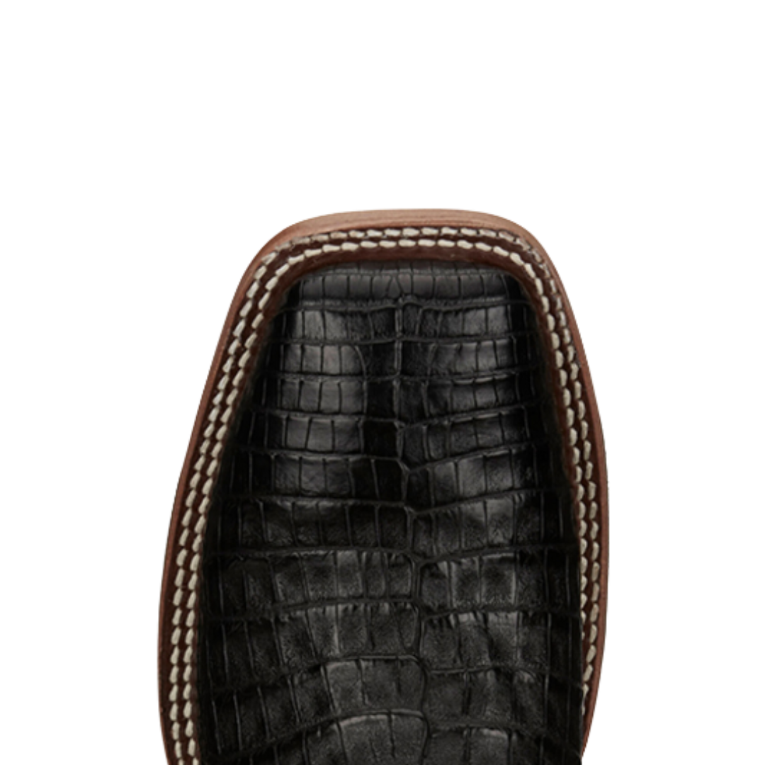 Justin Men's Haggard Exotic Caiman Western Black Boots