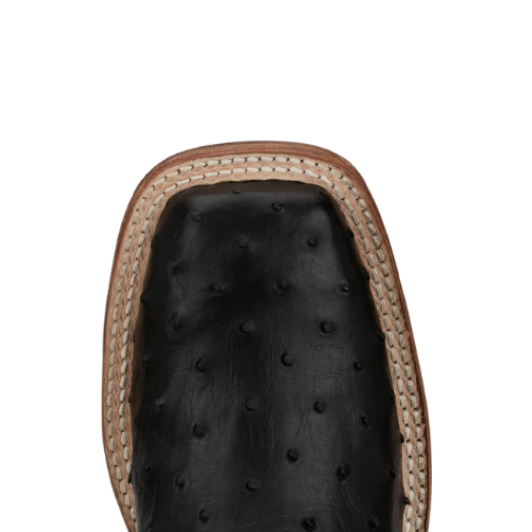 Justin Men's Pascoe Full Quill Ostrich Black Boots | Premium