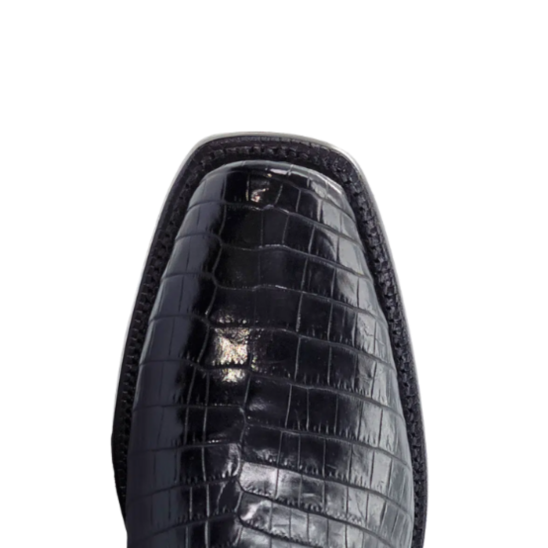 R.watson Men's Black Nile Crocodile Boots