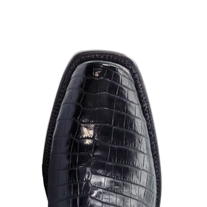 R.watson Men's Black Nile Crocodile Boots