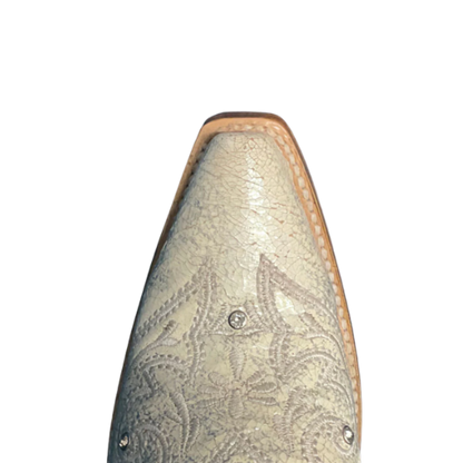 Corral Womens Embroidery &amp; Crystals Bone Western Boot