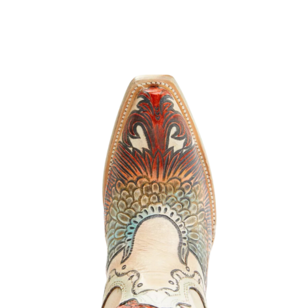 Corral Women's Hand Tooled And Painted Fire Phoenix Cowboy White Boots