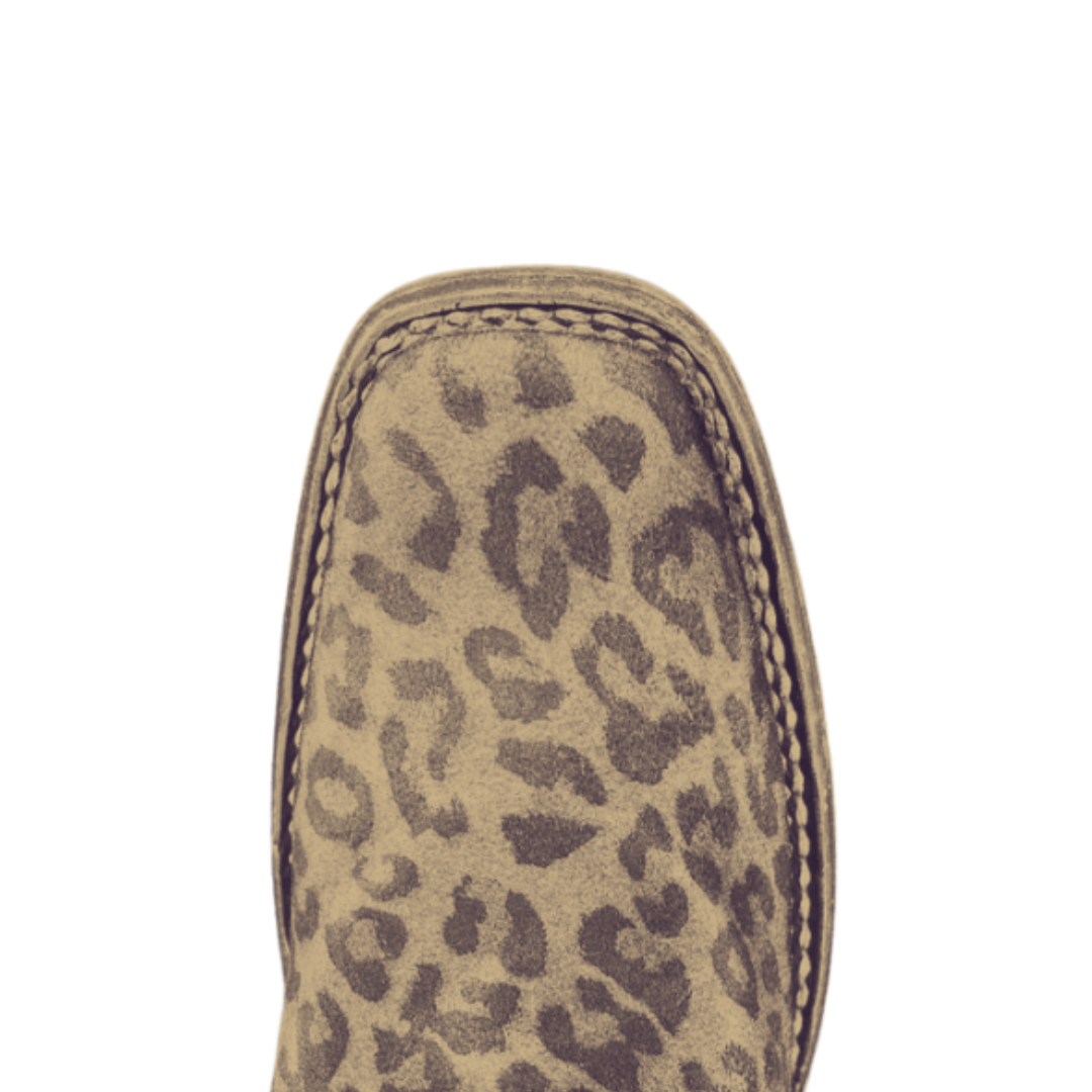 Corral Women's Sand Leopard Print Overlay Square Toe Boots