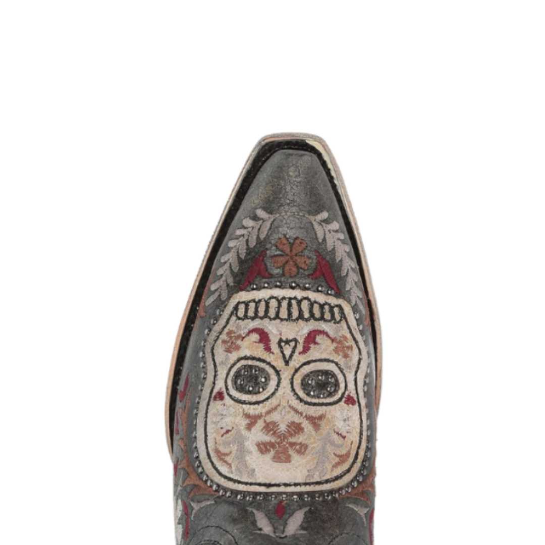 Corral Women's Sugar Skull Embroidered Black Boots