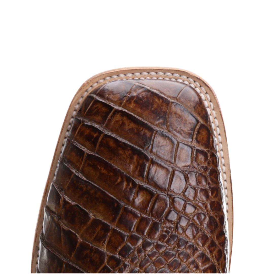 Corral Men's Alligator Overlay Distressed Brown Boots