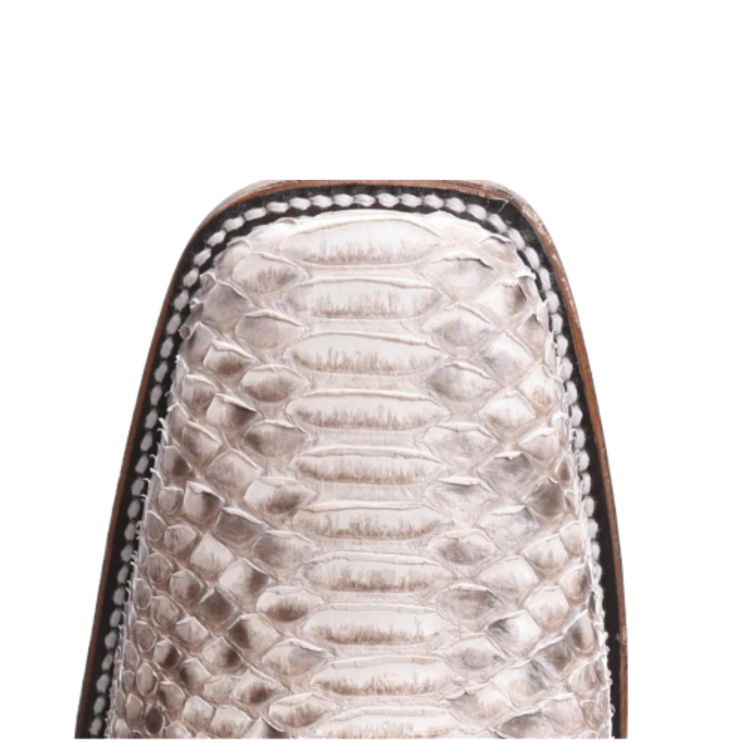 Corral Men's Natural Python Embroidery Square Brown Boots