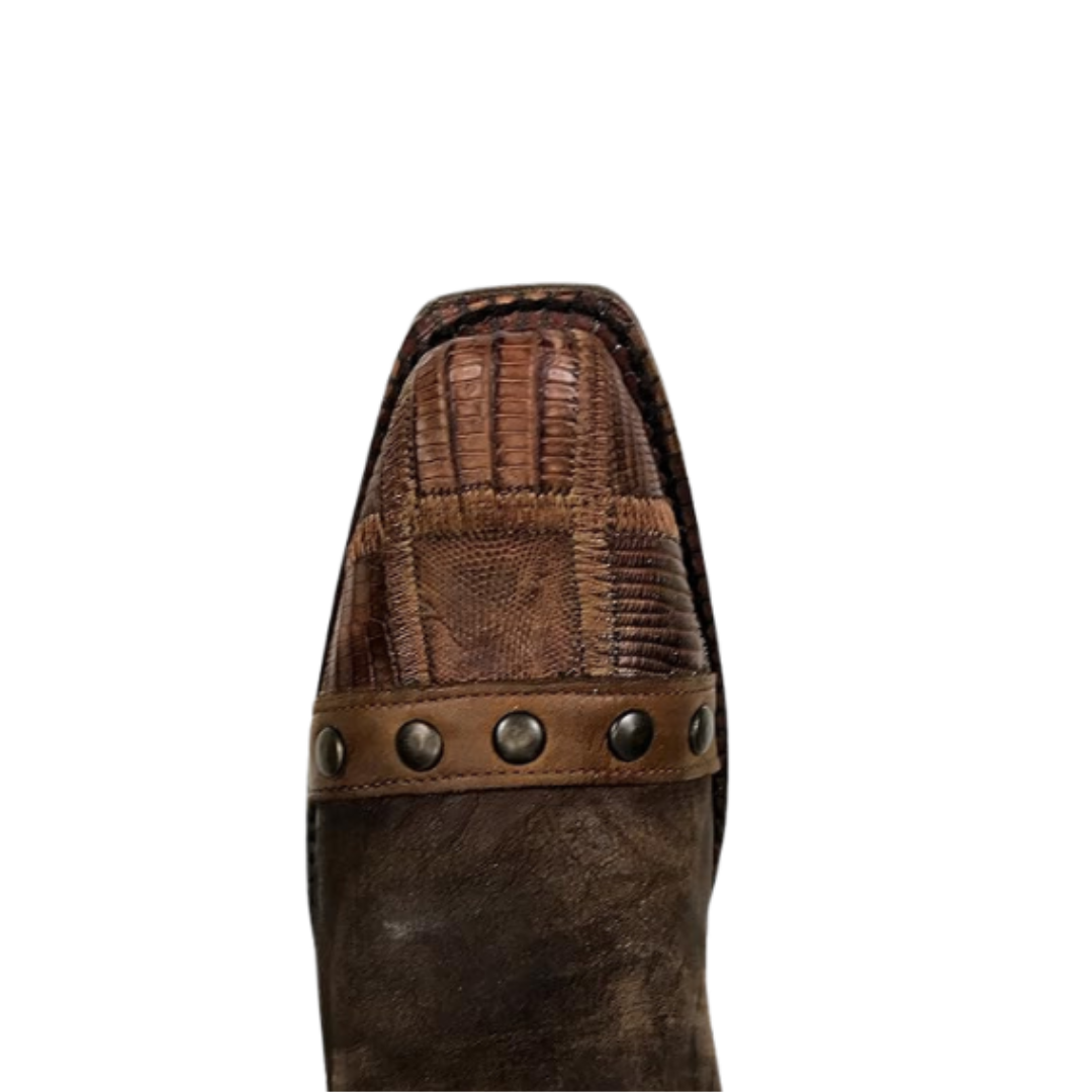 Corral Women's Studs and Fringe Leather Gold Boots