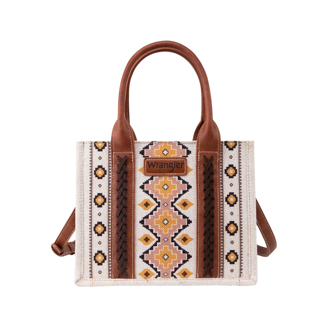 wrangler Women's Print Small Canvas Coffee Tote Crossbody