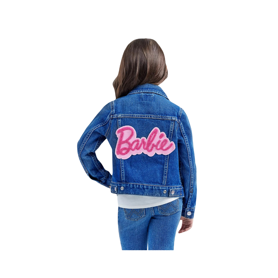 Wrangler Barbie Girl's  Blue Jean Zip Up Jacket