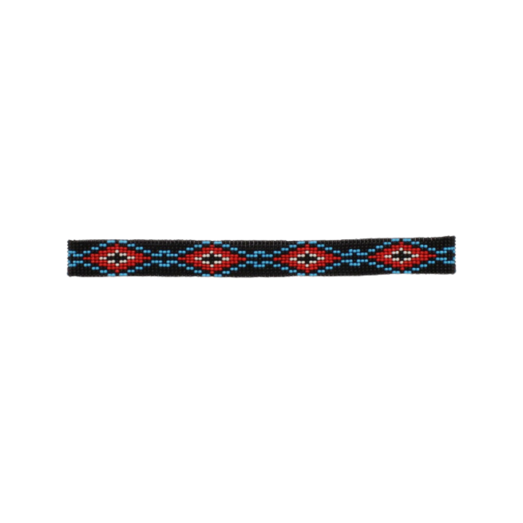M&F Unisex Clearence Beaded Aztec Black Hatband