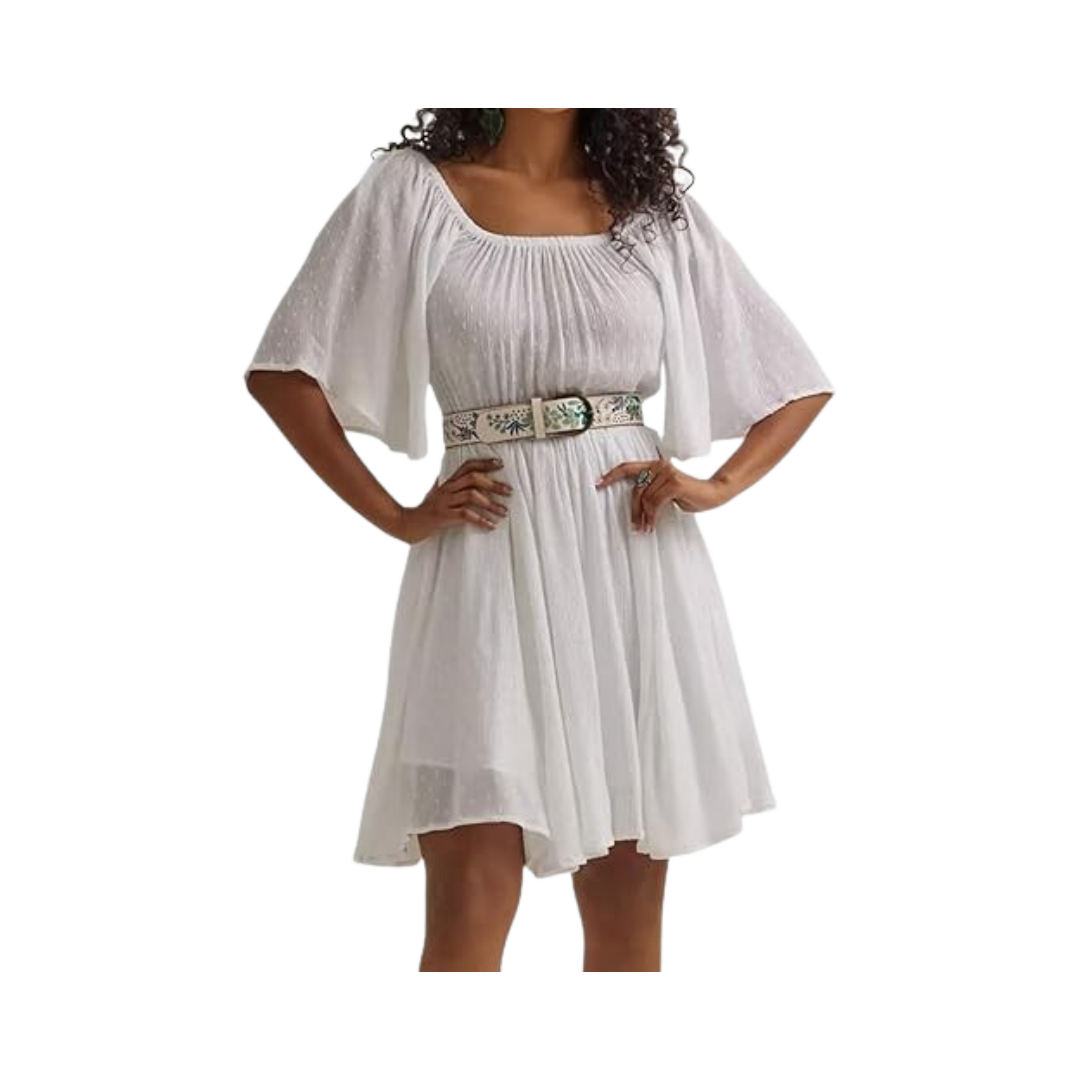 Wrangler Women's Flutter Dress White