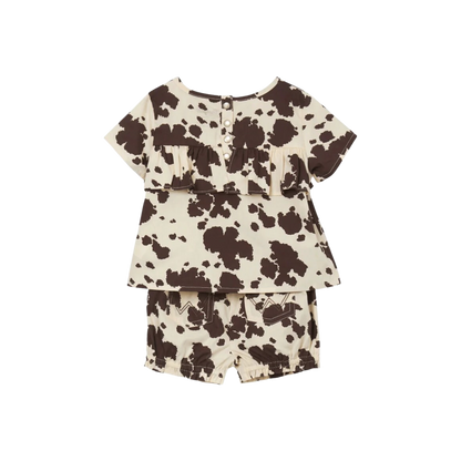 Wrangler Baby Girl Top And Blommer Brown And Cream