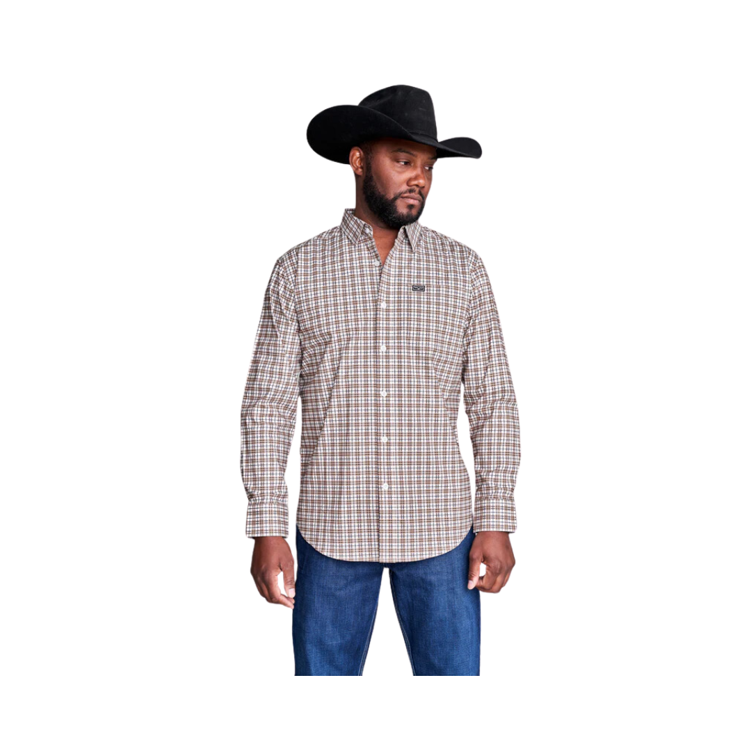 Kimes Ranch Men's Taos Plaid Dress Sand Shirt