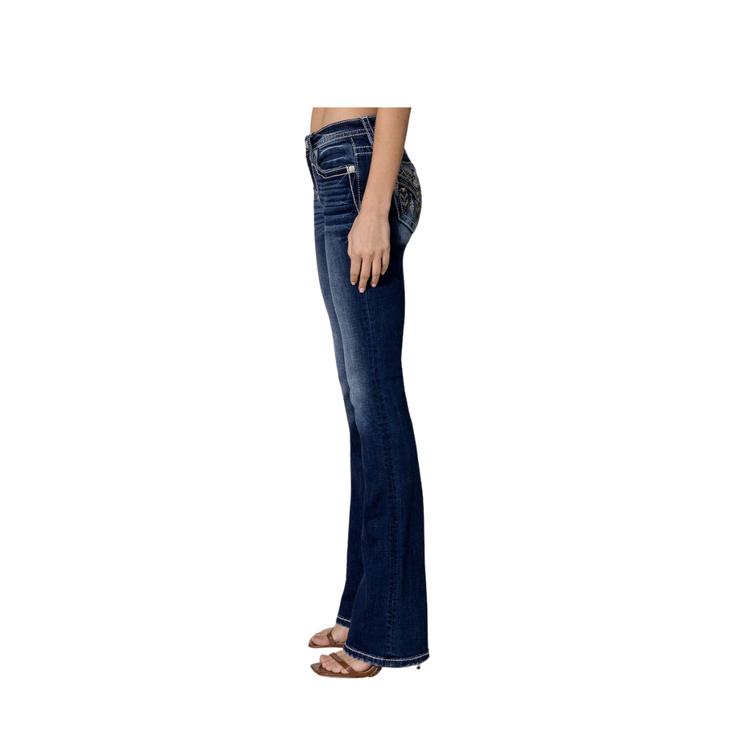 Miss Me Women's Tribal Dreams Bootcut Medium Wash Jeans