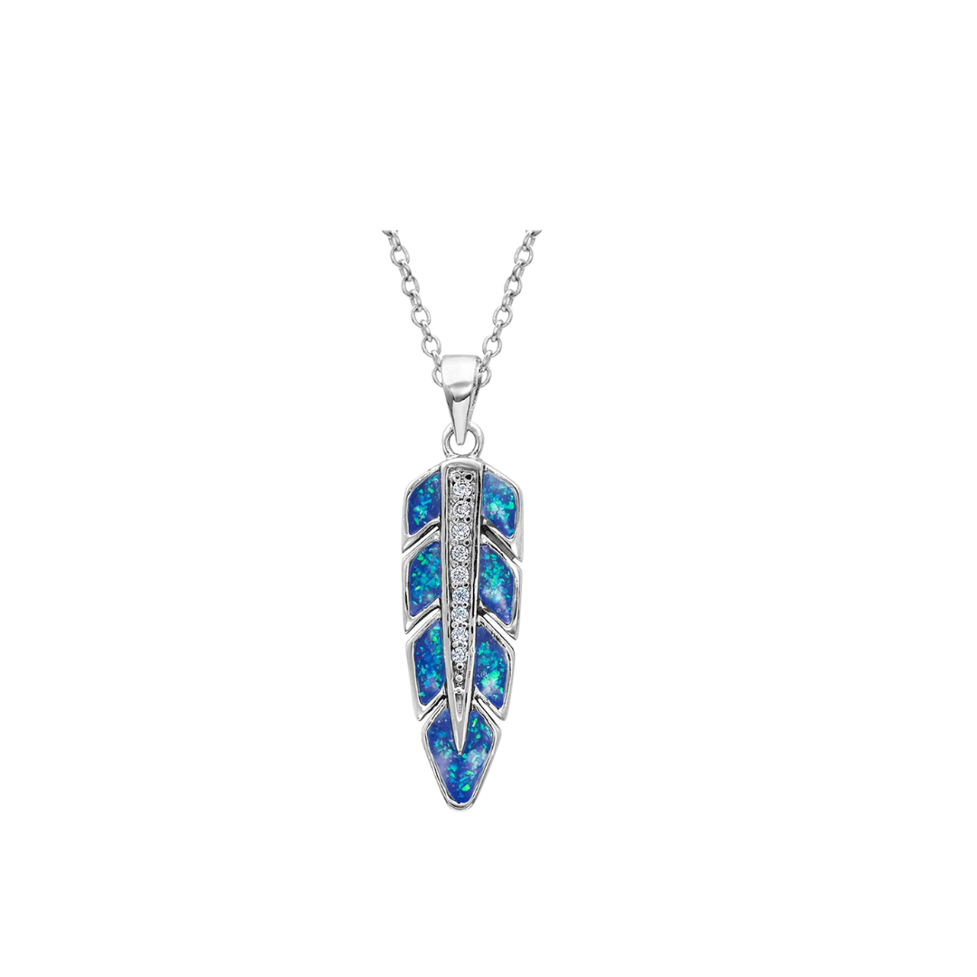 Montana Women's Hawk Feather Opal Necklace