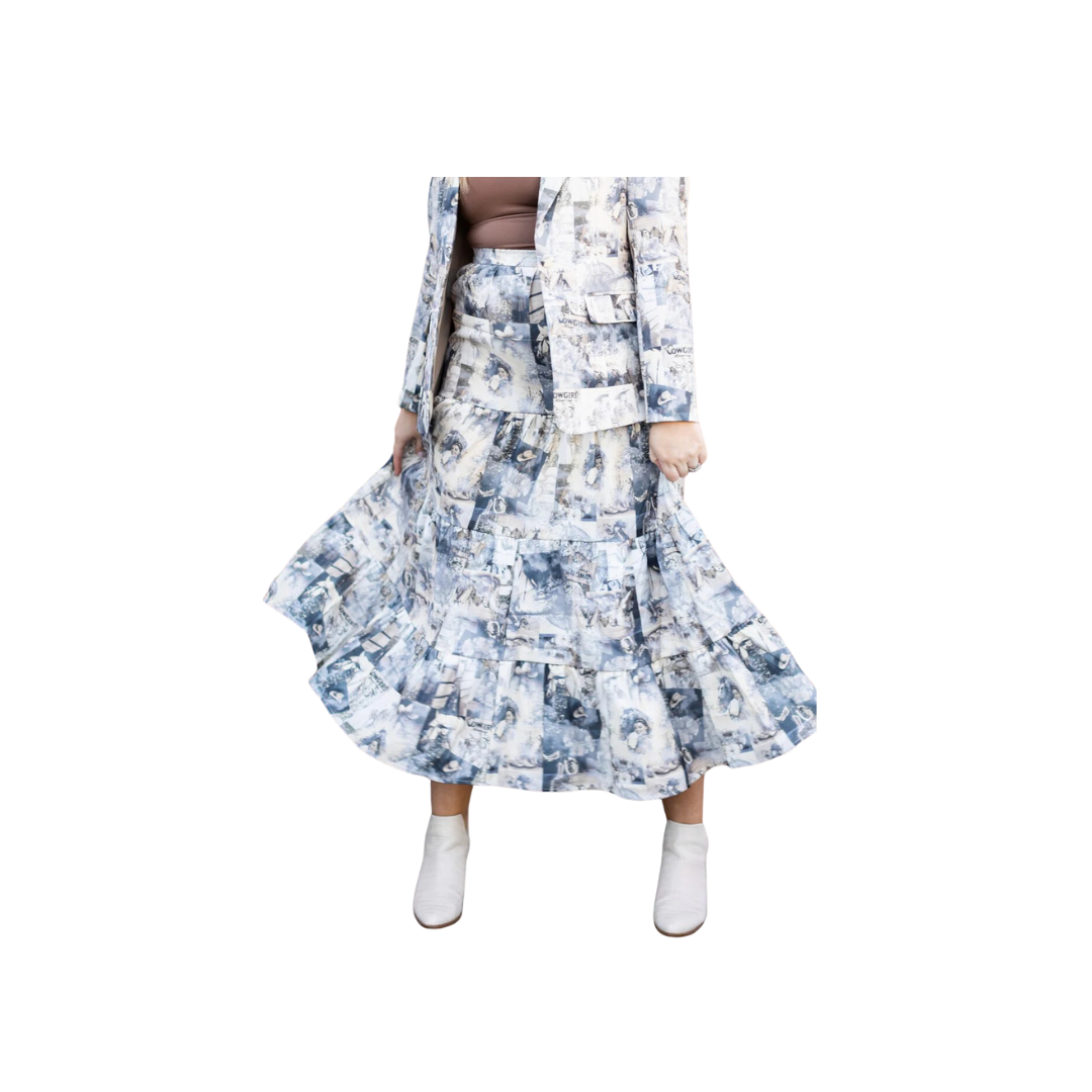 Southern Grace Women's Cowgirl Romance Tiered Maxi Skirt
