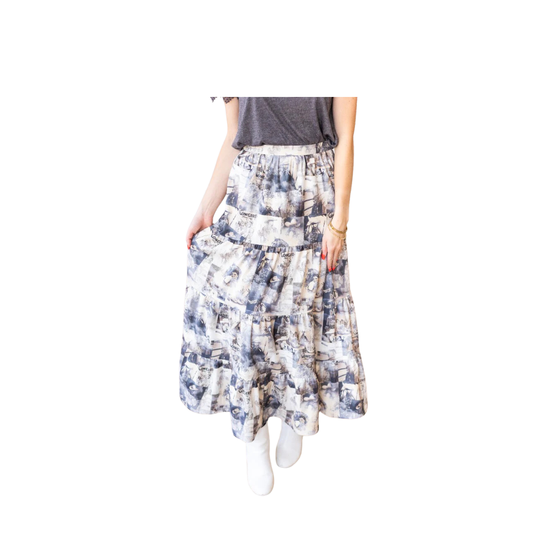 Southern Grace Women's Cowgirl Romance Tiered Maxi Skirt
