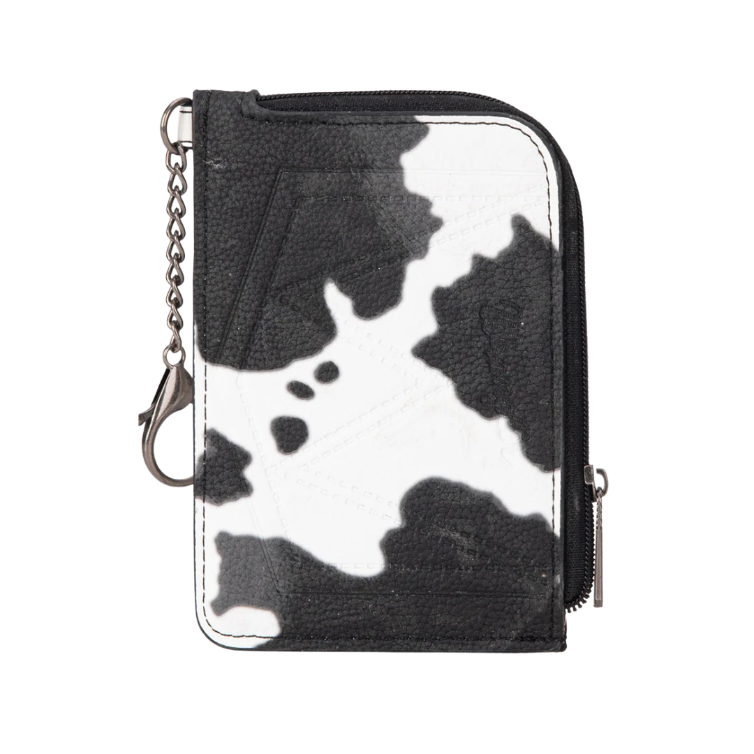 Wrangler Women's Cow Print Mini Zip Card Black Case