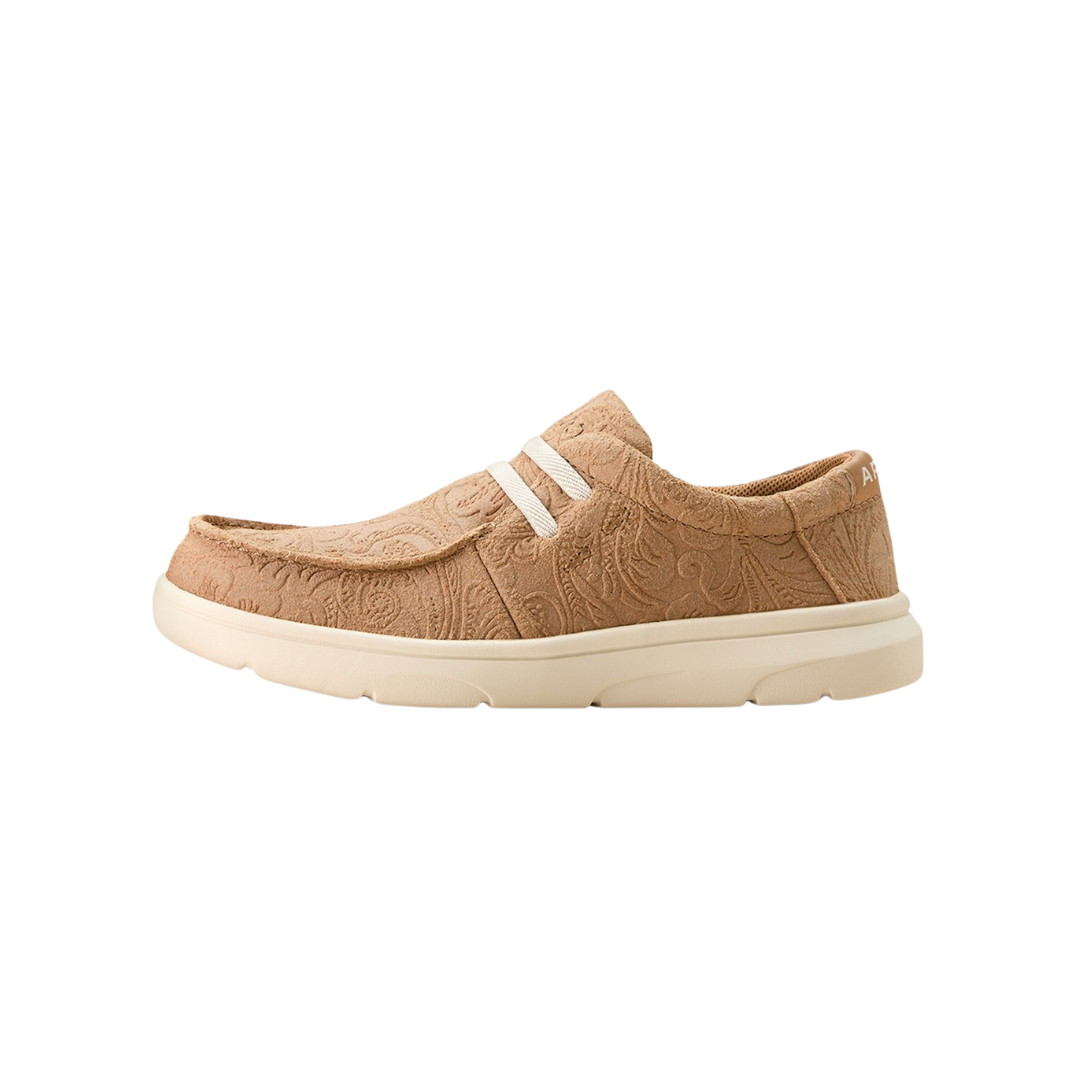 Ariat Youth Girl's Hilo Tan Floral Slip On Tan Shoes