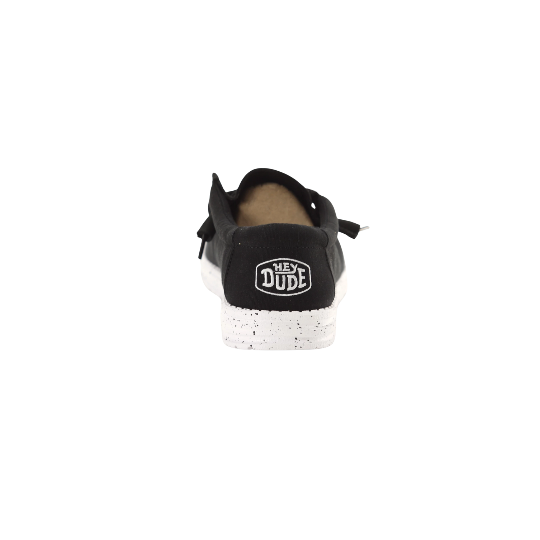 Hey Dude Men's Wally Slub Canvas Black Shoes