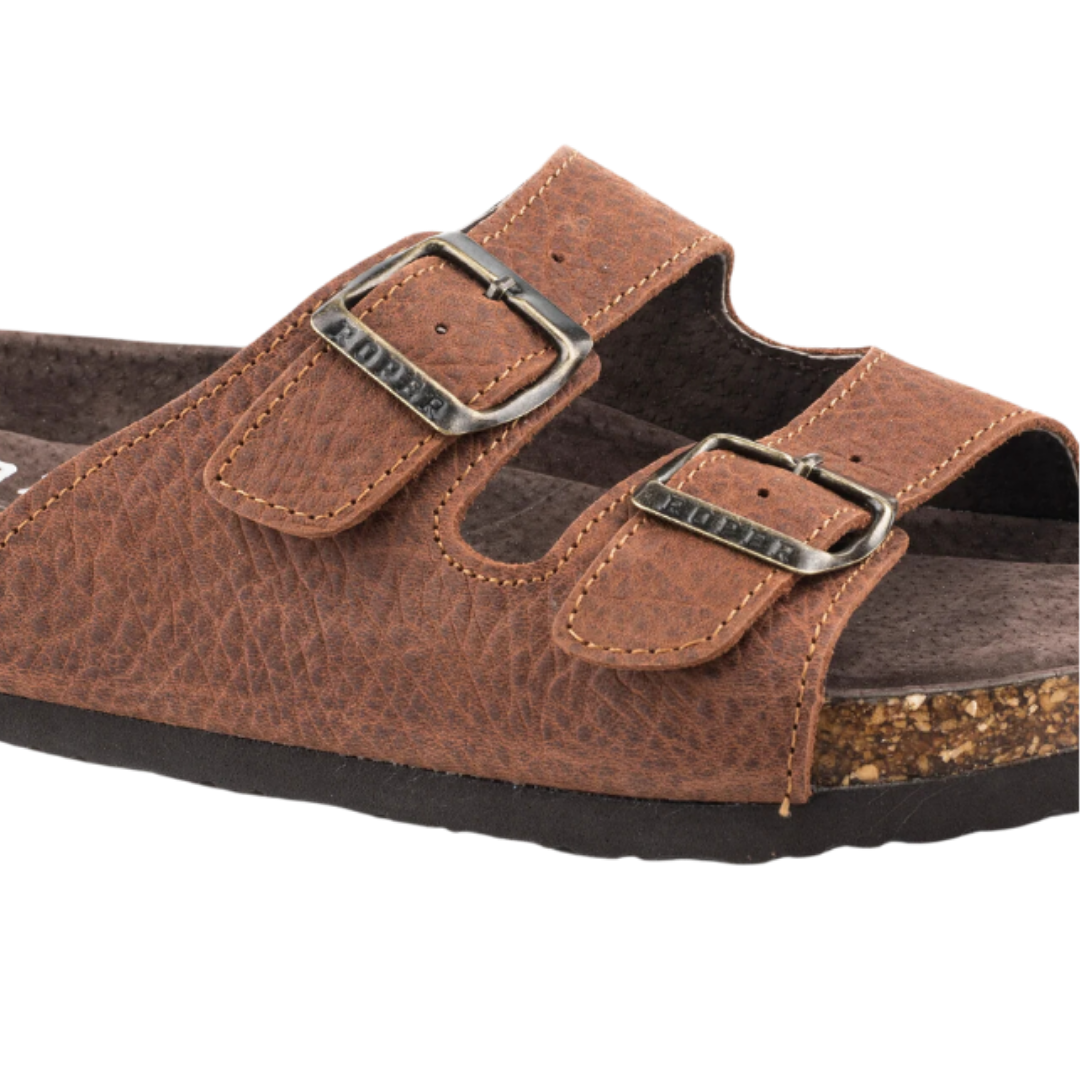 Roper Footwear Women's Tan Tumbled Leather Sandals
