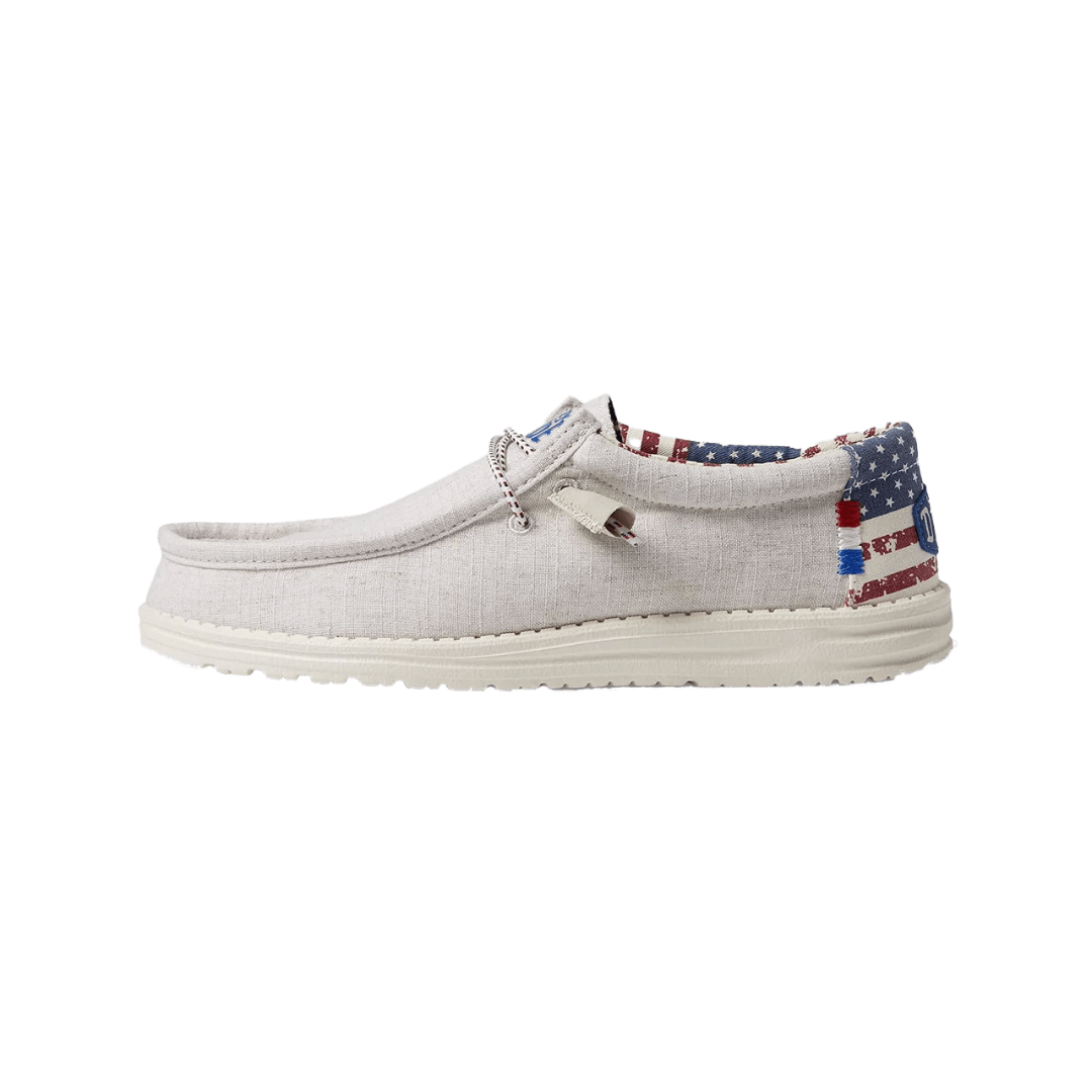 Hey Dude Men's Wally Off Patriotic White Shoes