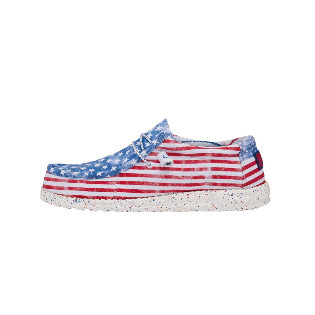 Hey Dude Men's Wally Patriotic Stars Stripes Shoes