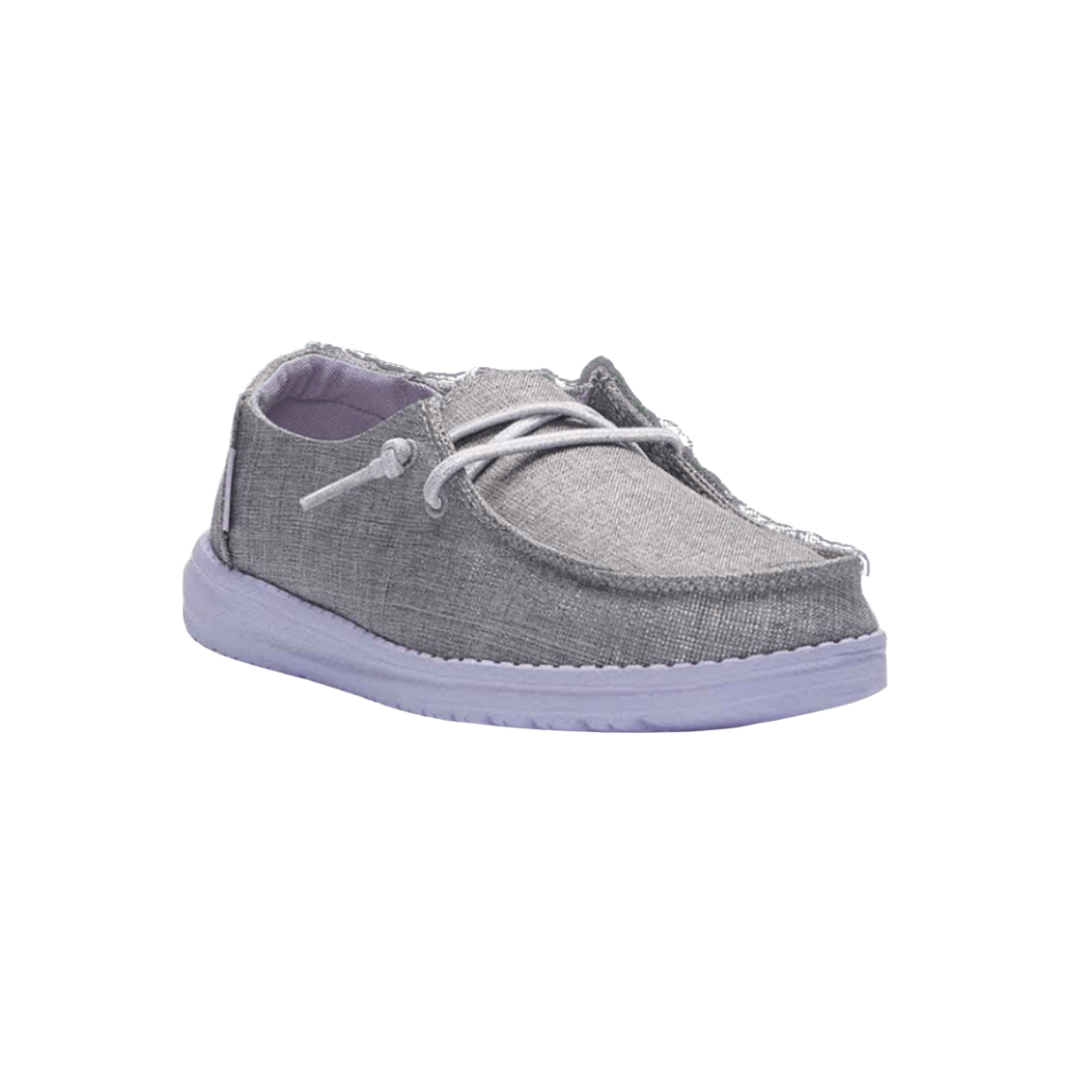 Hey Dude Youth Girl's Wendy Sparkling Grey Lilac Shoes