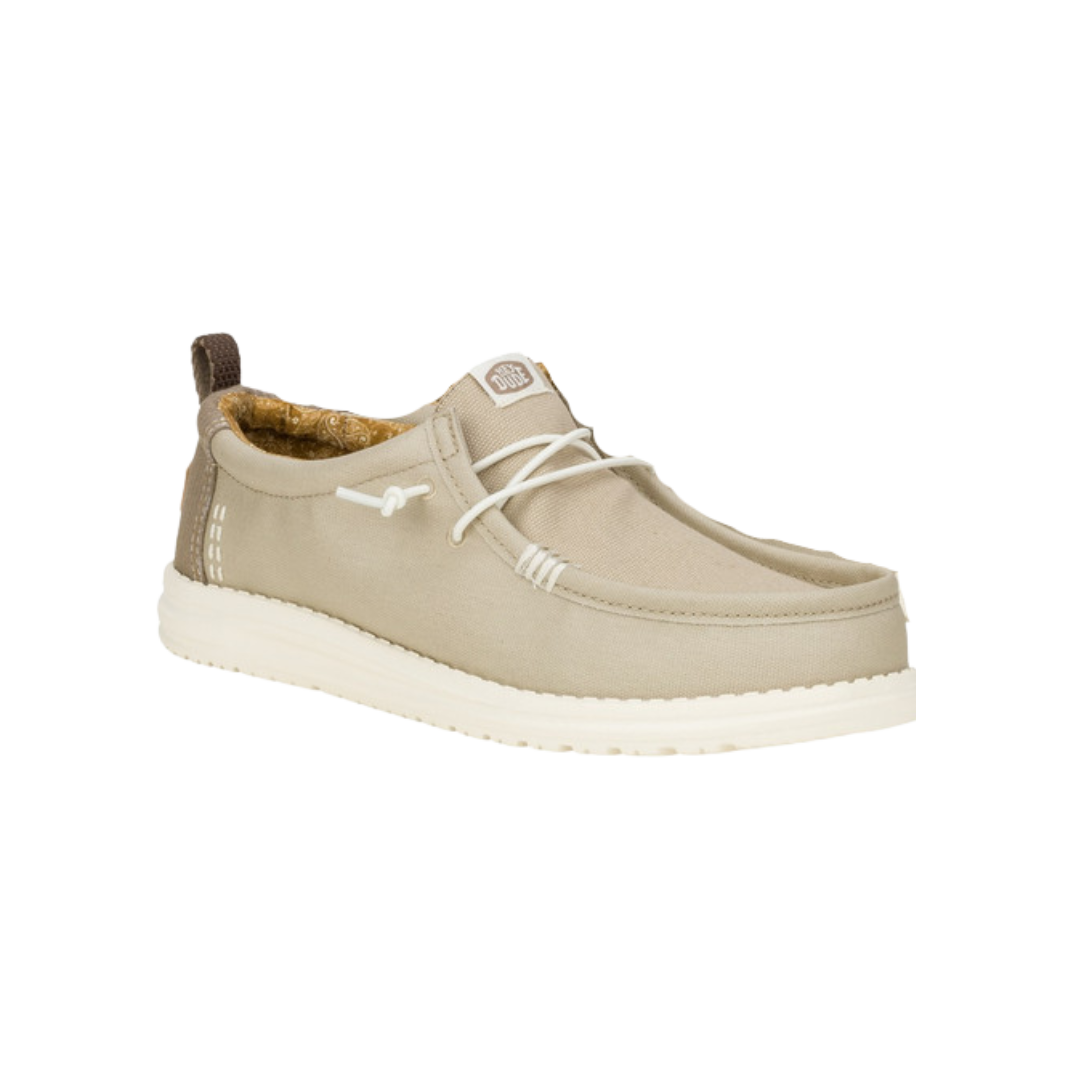 Hey Dude Men's Wally Hickory Denim Taupe Shoes