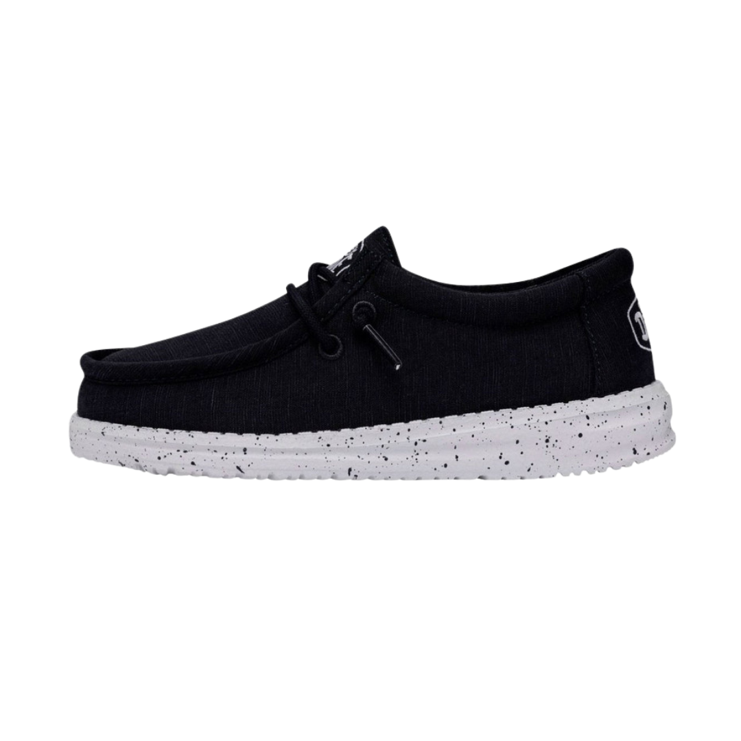 Hey Dude Youth Boy's Wally Slub Canvas Navy Shoes