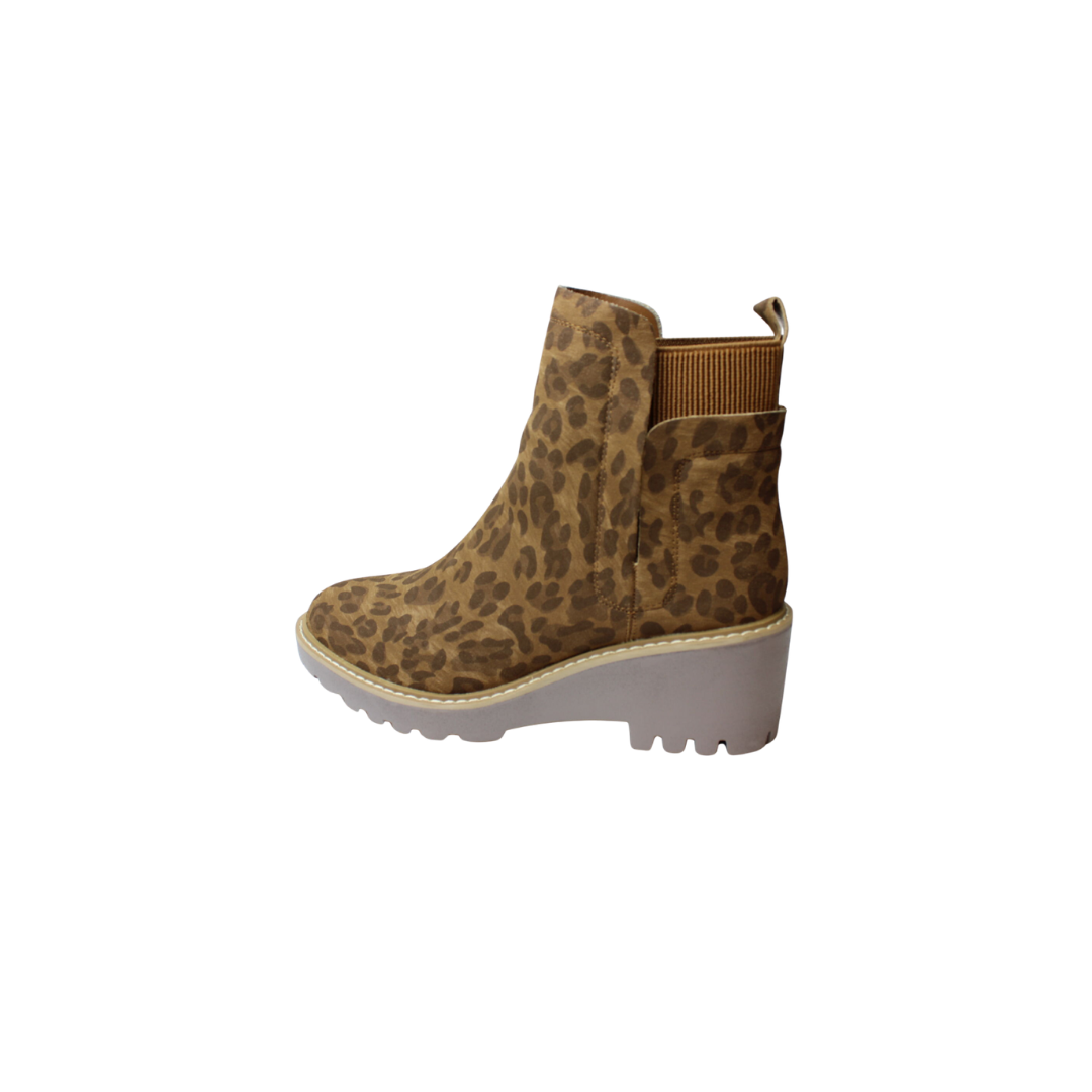 Corkys Women's Mid Heel Brown Leopard Bootie