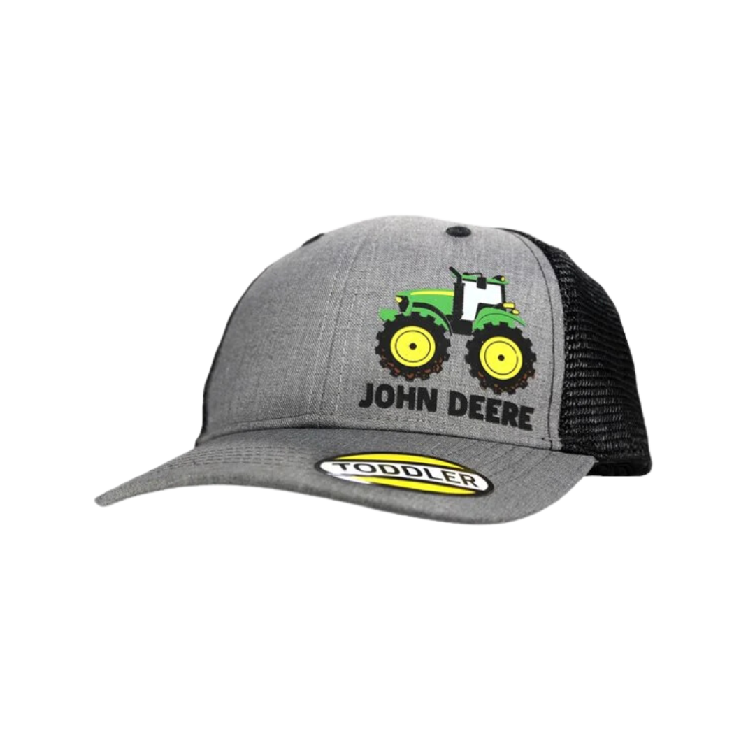 John Deere Youth Boy's Rubber Tractor Grey Cap