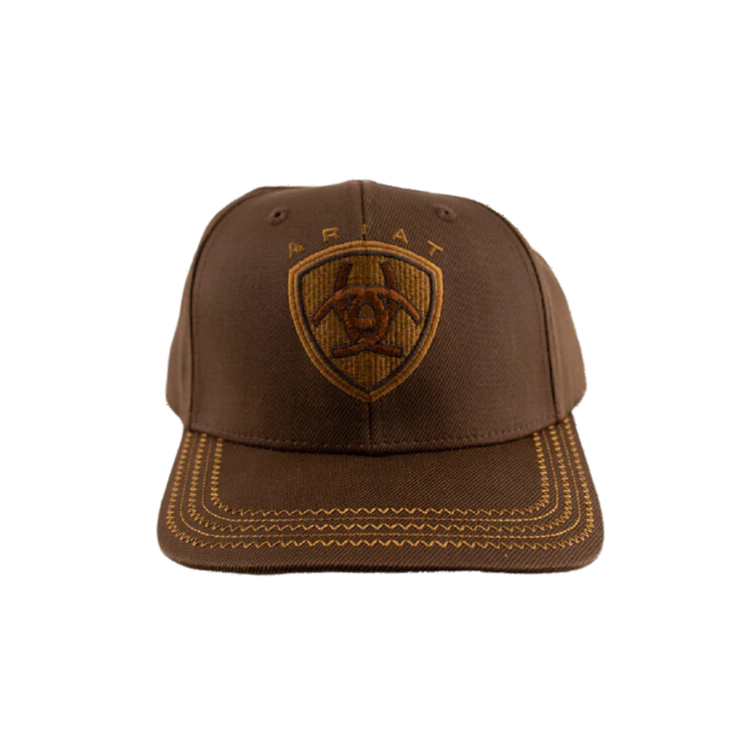 Ariat M&amp;F Exclusive Brown Embroidered Logo Cap