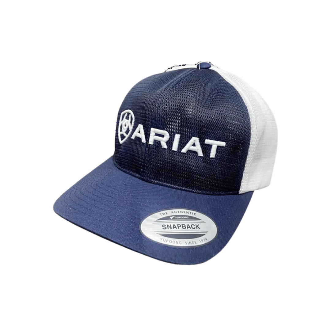 Ariat M&amp;F Navy Mesh Embroidered Cap