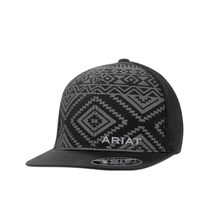 Ariat M&amp;F Flex Fit 110 Black Aztec Mesh Cap